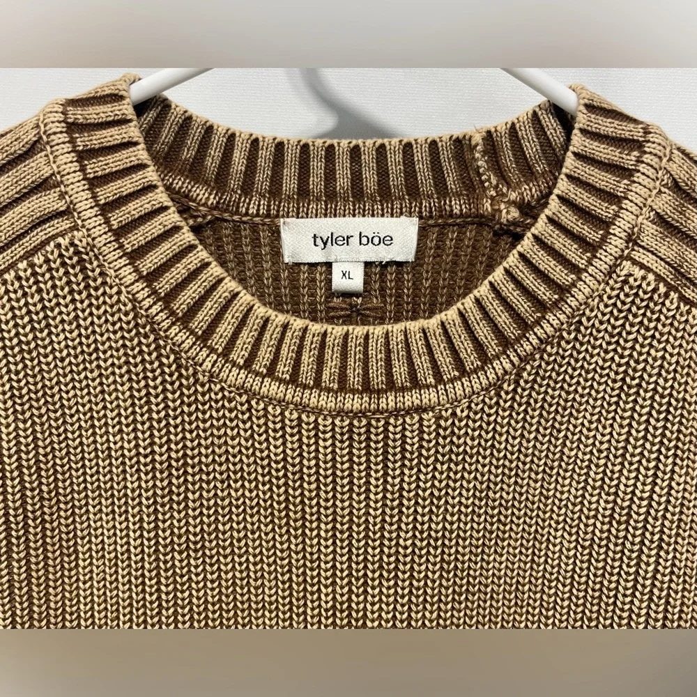 Tyler Boe Men’s 100%‎ Cotton Tan Crewneck Sweater Size XL